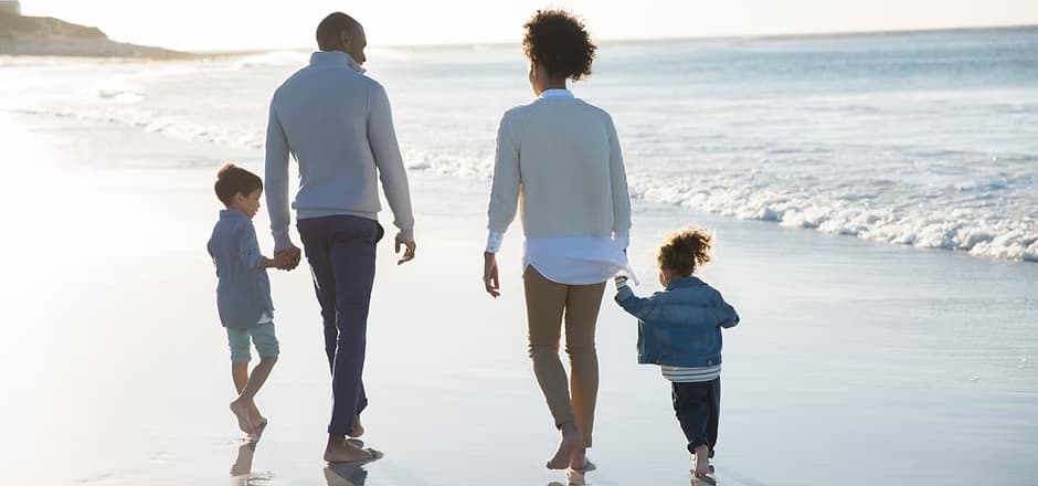 Family at a beach